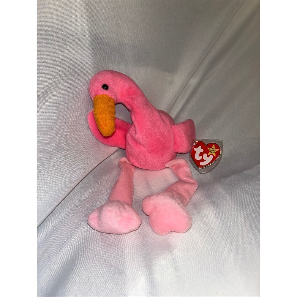 Ty Beanie Baby Pinky Flamingo Stuffed Animal Plush Toy 4072
